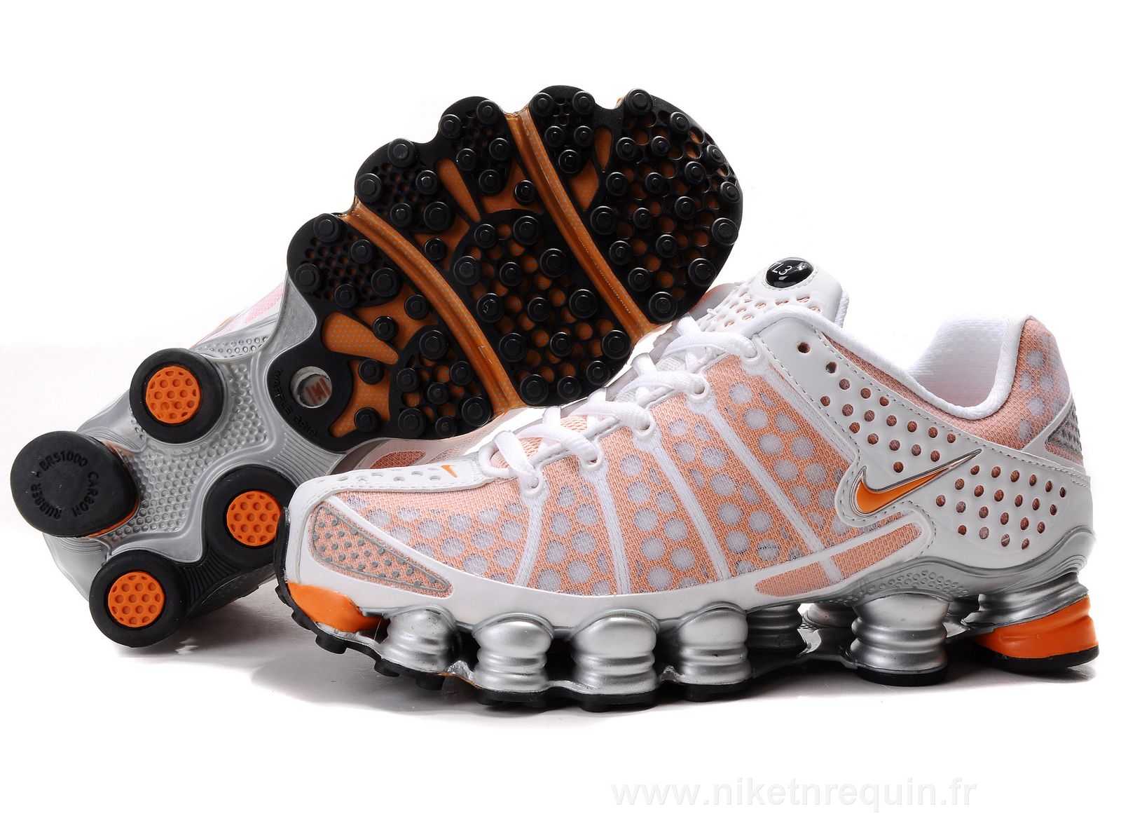 Bon Argentée Et Orange Shox Tl3